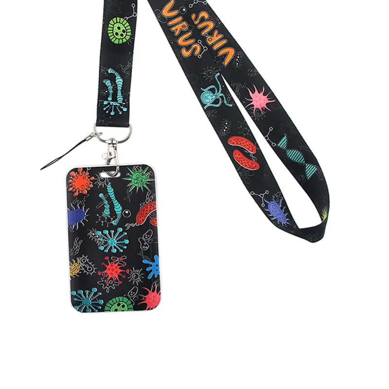 Dentist Doctor Nurse Cartoon Credential Neck Strap Lanyards Keychain ID Card Pass Hang Rope Lariat Key Chain Ring Badge Holder