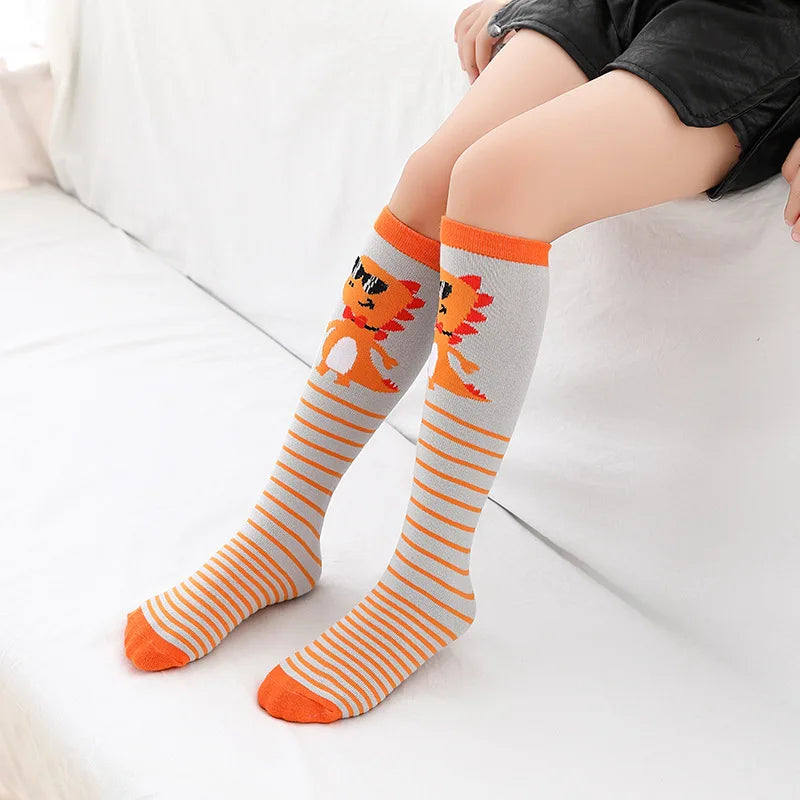Girl Socks 3-12 Years Old Cotton Knee High Socks Lovely Long Children's Cute Animal Cartoon Kids Dance  Baby Legwarmer Freeship
