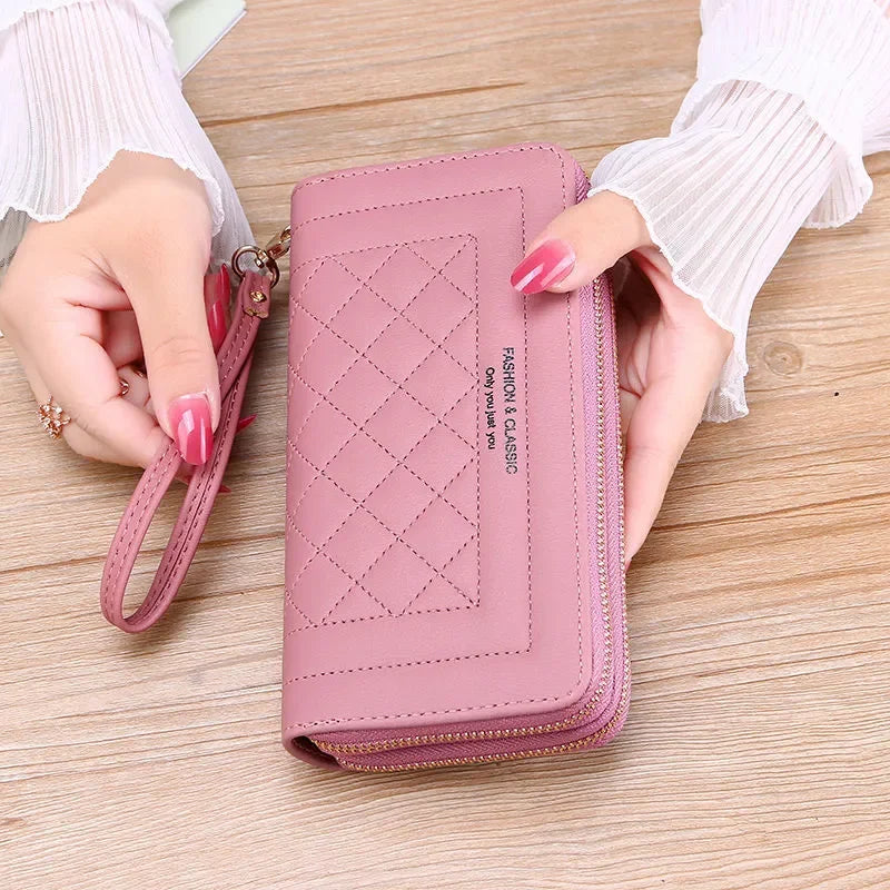 Hemasa Long Wallet for Women /Tassel Coin Purse Card Holder Wallets/ Double Zipper PU Leather Clutch Bags/ Luxury Money Phone Bag