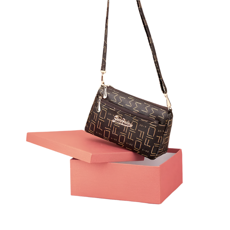 Hemasa Shoulder Bag for Women / Double Zipper Crossbody Bag/handbag  Multi-smooth Zipper Pocket