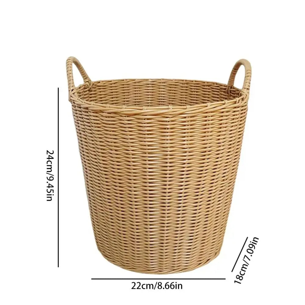 Dirty Clothes Basket Foldable Woven Laundry Basket Rattan-Style Toys Storage Basket for Dirty Clothes Household Items