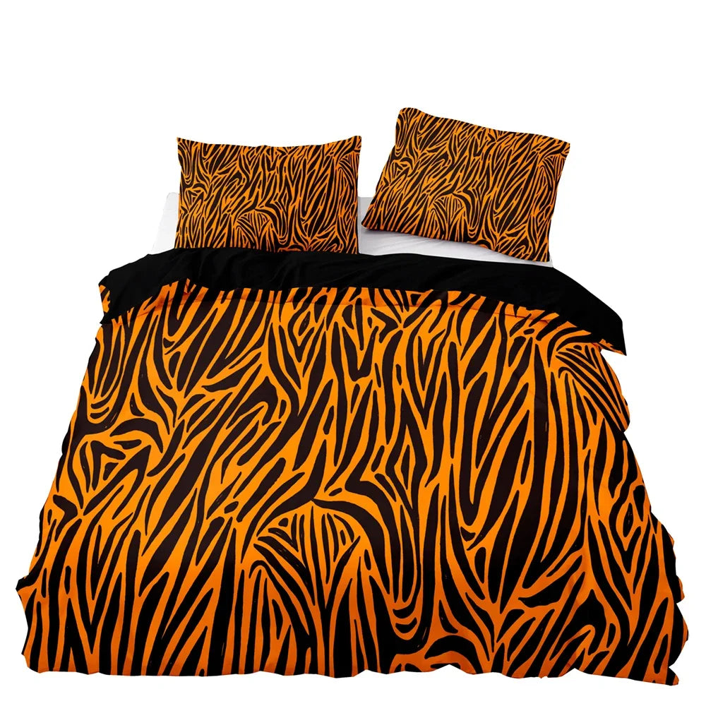 Hemasa American Style Bedding Set Queen Pink Leopard Pattern Duvet Cover with Pillowcase Single Double King Soft Comforter Bed Cover
