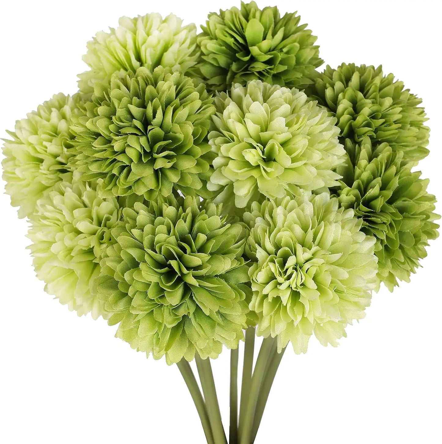 Tejesa 20pcs Artificial Chrysanthemum Ball Hydrangea with Stem Silk Mum Flower for Wedding Party Home Table Room Decoration