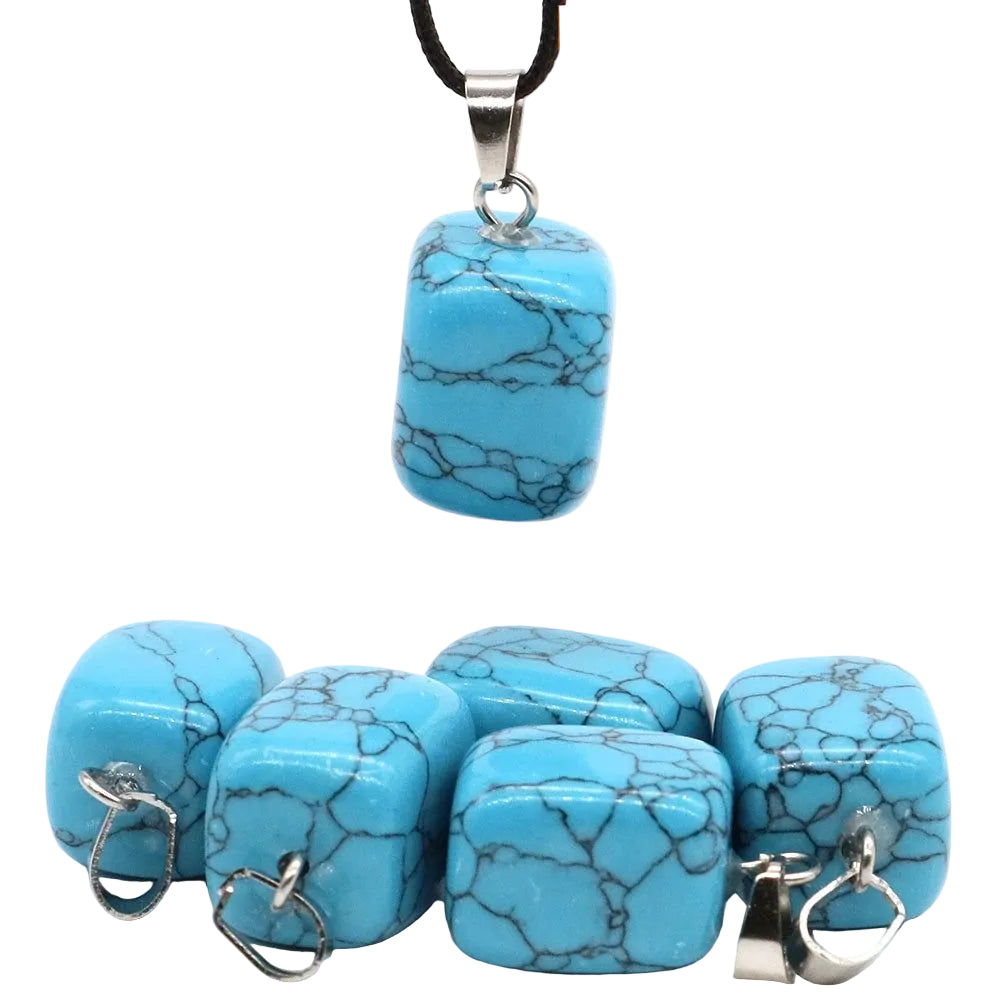 Natural Healing Irregular Tumble Stone Necklace Reiki Mineral Rose Quartz Tiger Eye Pendants for Women Men Jewelry Making Gifts