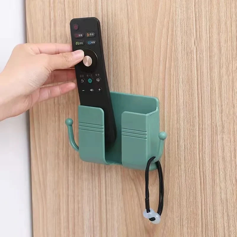 Mobile Phone Wall Mount Hat Hook Glasses Holder Hanger Remote Control Holder Bracket Charging Stand Home Storage Organization