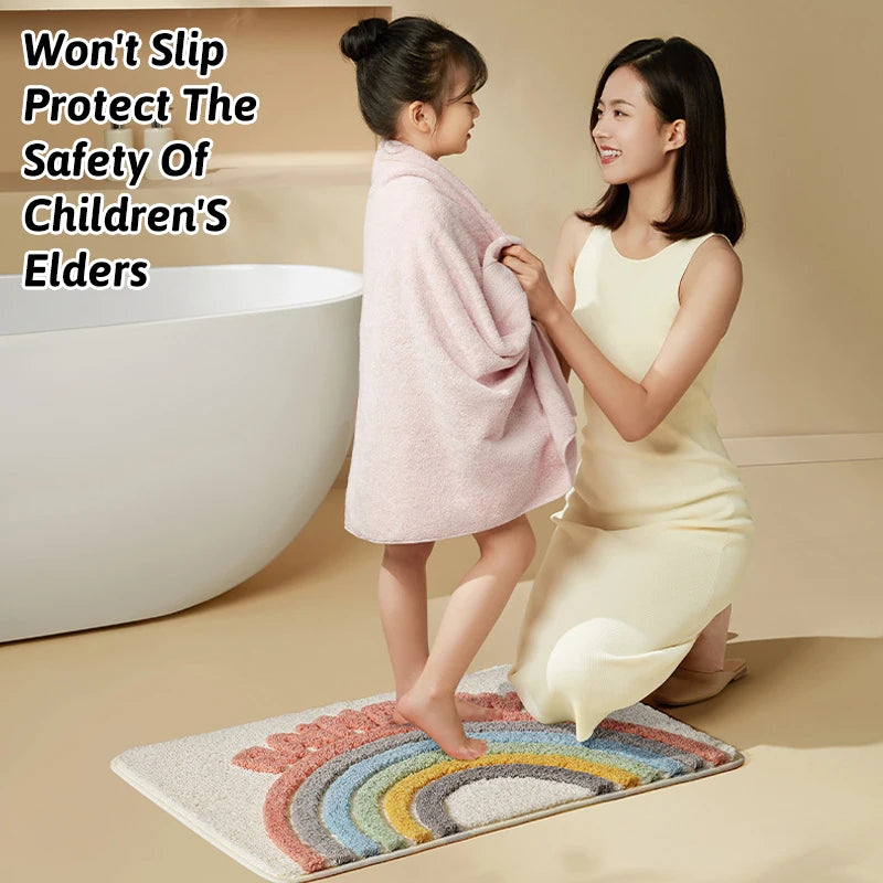Hemasa Ultra-Plush Anti-Slip Bath Mat 8x Water Absorption, Quick Dry, Anti-Bacterial, 200% Plush, Safe for Kids Elders, 0 Formaldehyde