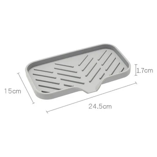 Hemasa Sink Silicone Tray With Drain Soap Sponge Storage Holder  /Sink Scrubber Brush Soap Storage Rack Kitchen Organizer