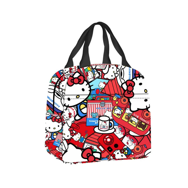 Hemasa Hello Kitty Portable Lunch Bag Cartoon Cute Insulated Lunch Bag Student Lunch Bag Kawaii Girl Gift