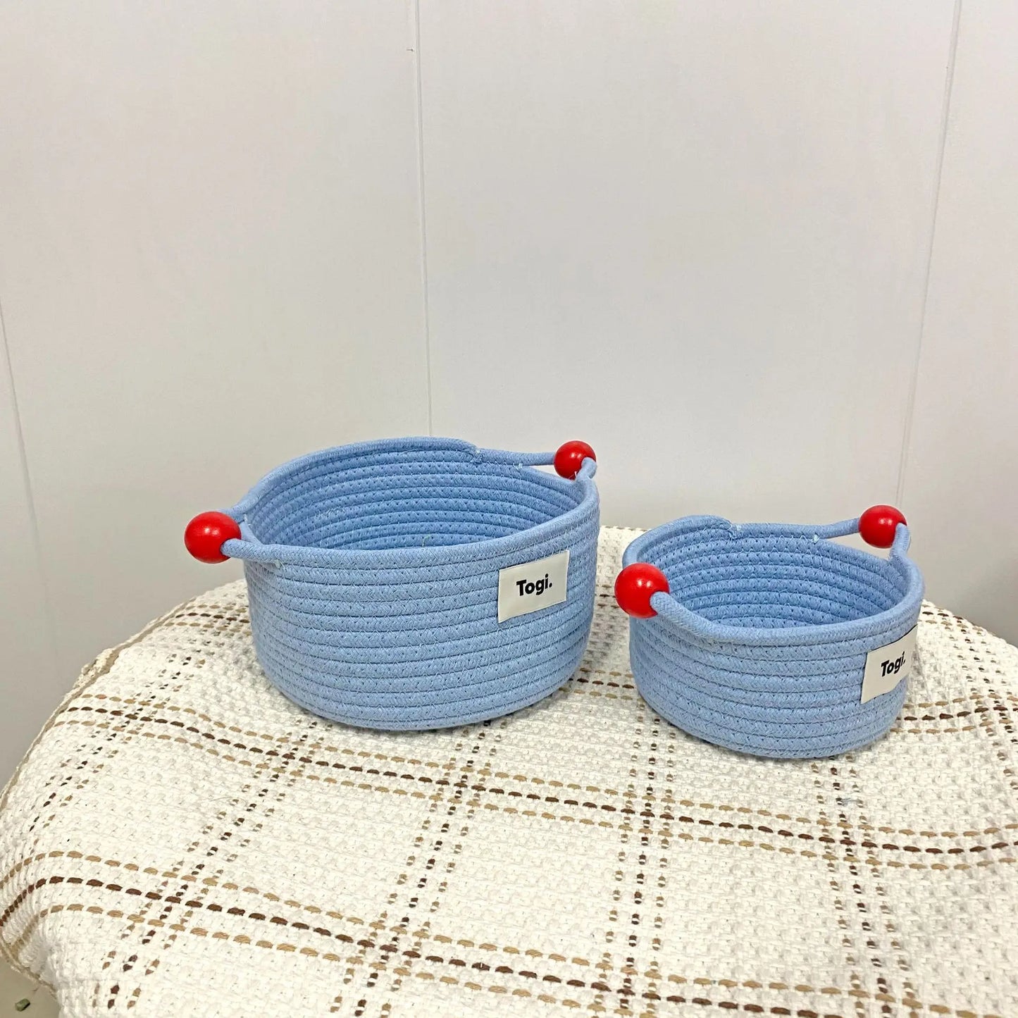 Tejesa Large Capacity  Woven Basket with Lid Cartoon House aped Storage Container Fun Desktop Organizer Basket for Home Use