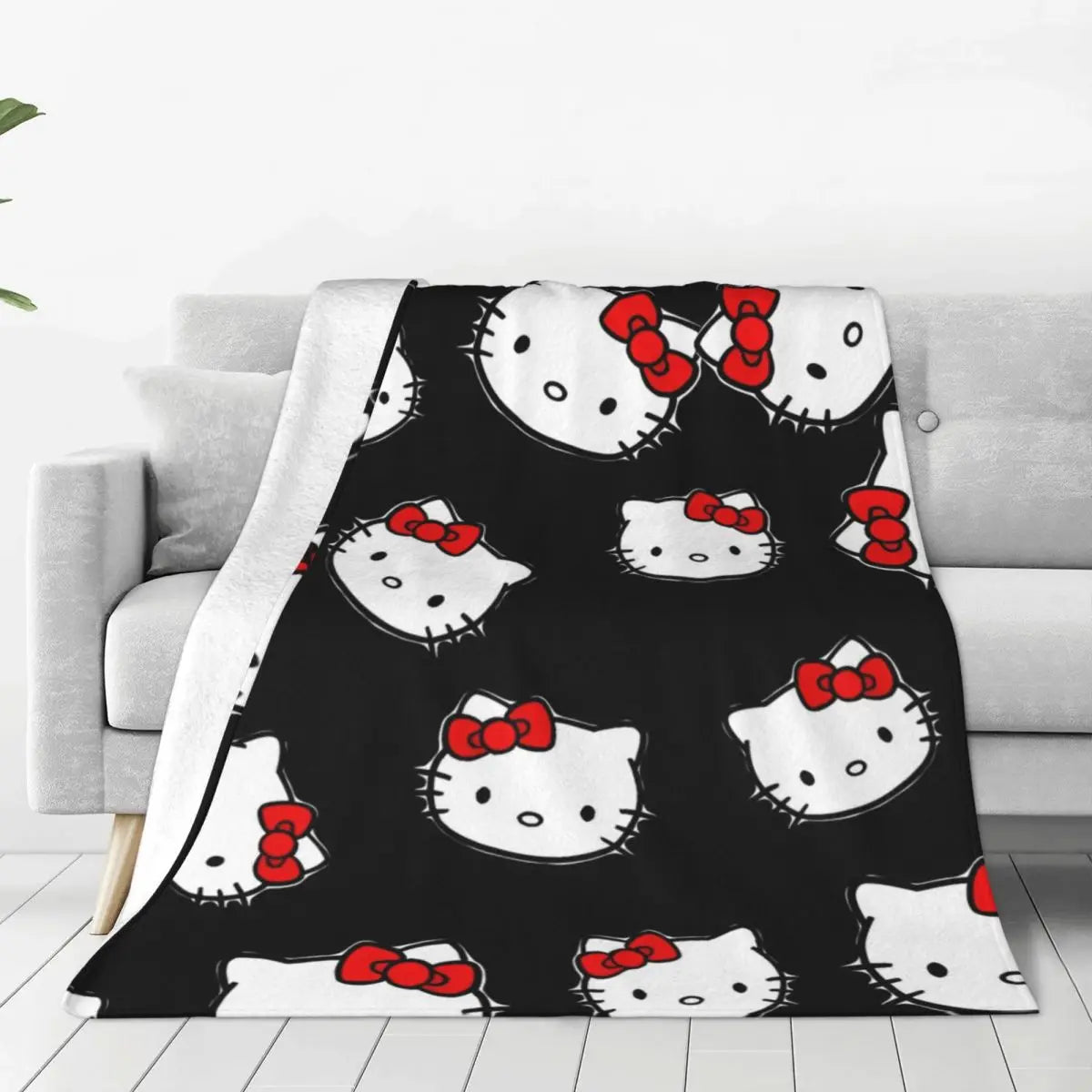 Hemasa Hello Kitty  Warm Soft Throw Blanket  for Autumn /Camping Bedroom Print Bedspread