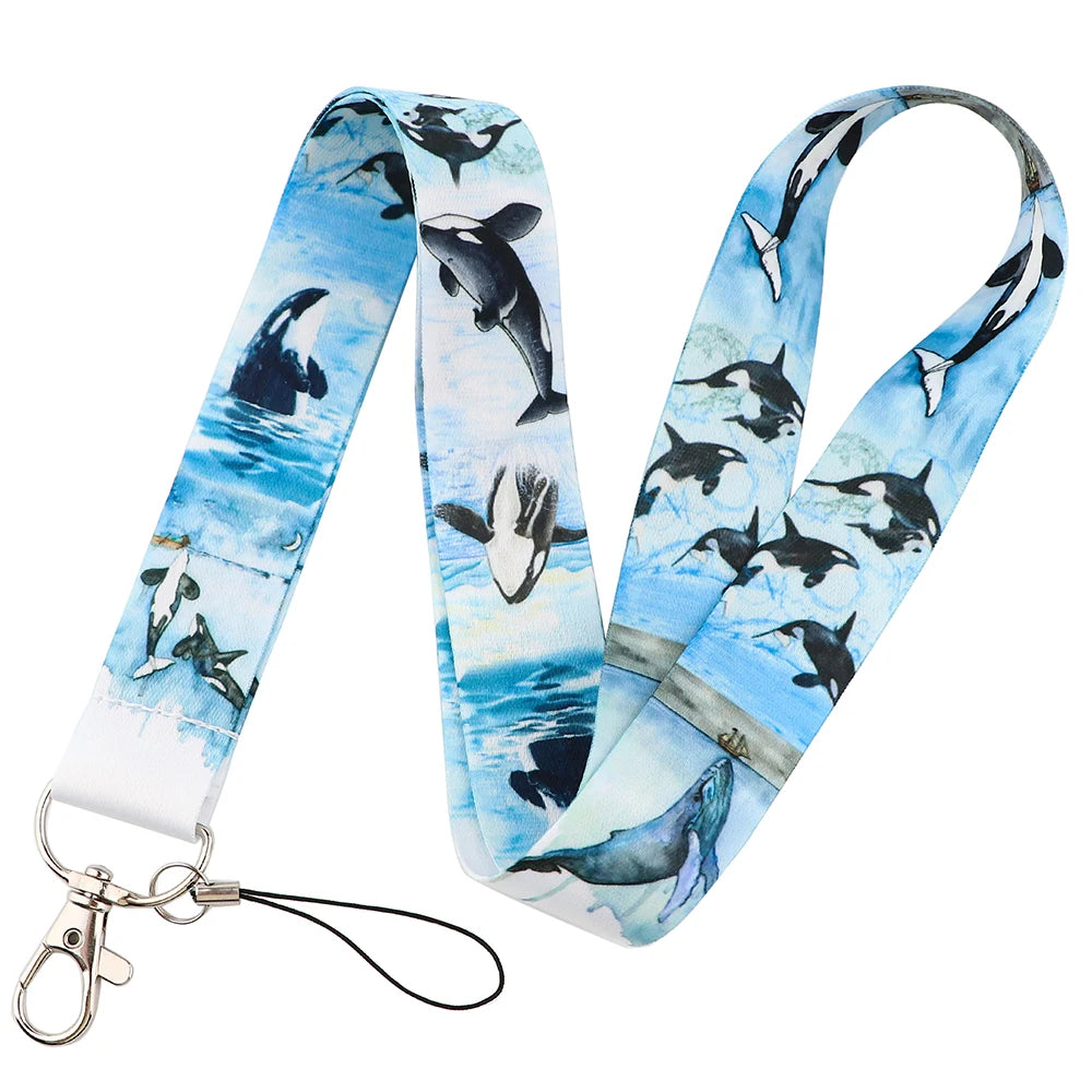 Tejesa Shark Whale Lanyards for Key Neck Strap ID Card Badge Gym Key Chain Keys Holder Keychain