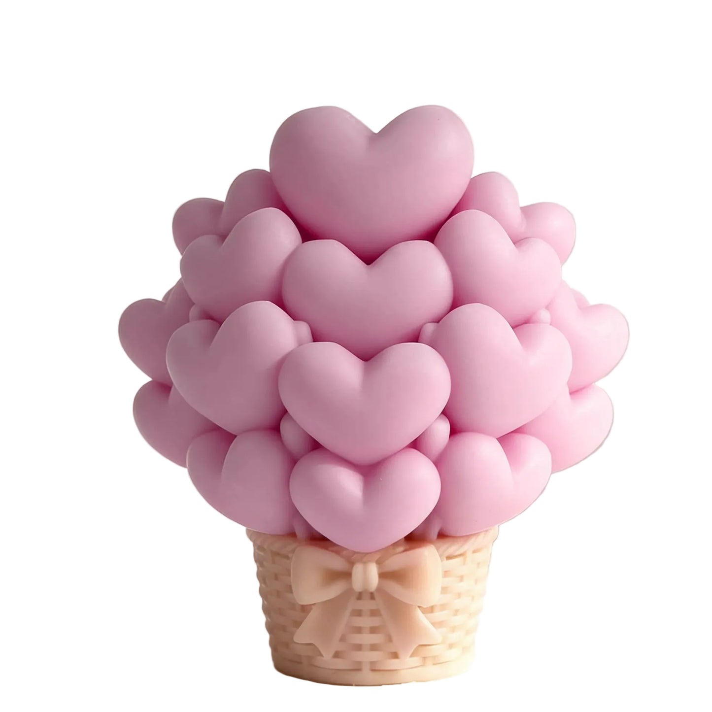 Hemasa  Basket Form Stacking Hearts Silicone Mold Valentine's Day Handmade Gifts Aroma Candle Molds Love Cylinder Candle Mould