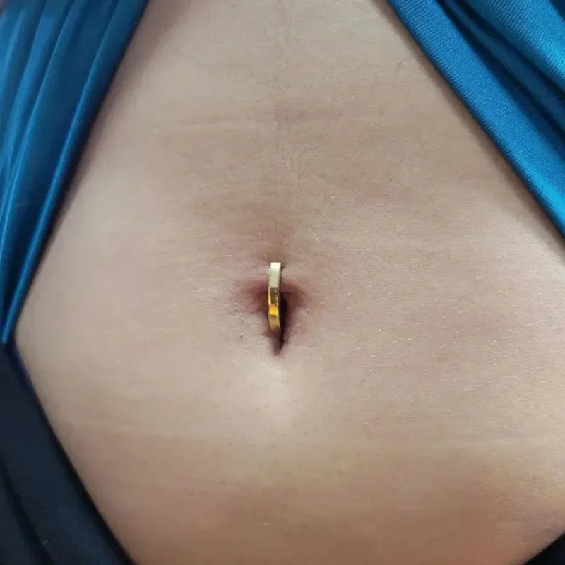G23 Titanium PIERC Reverse Curved Clicker Navel Barbell Shiny Zircon Sexy Belly Button Rings Bellybutton Sexy Piercing Jewelry