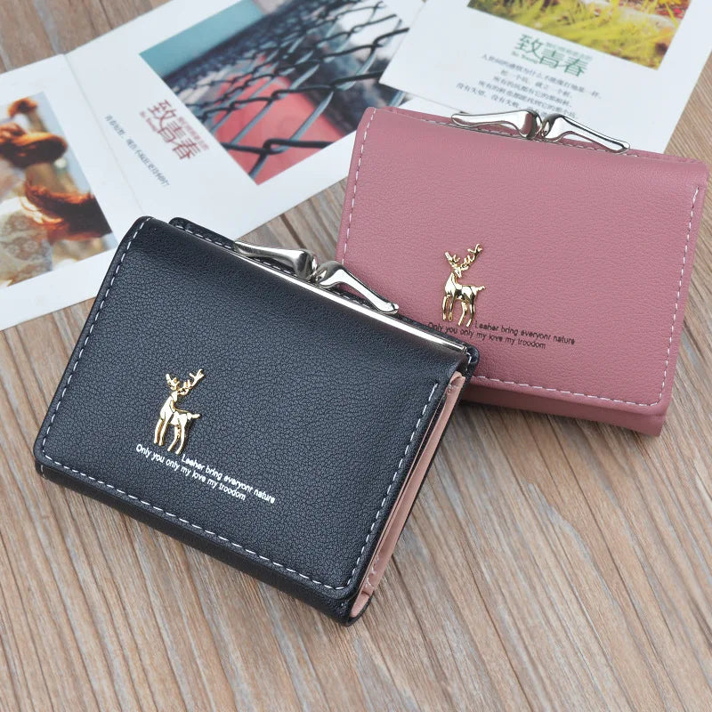 New Tassel Ladies Purses PU Leather Folding Multi Function Female Clutch Credit Card Holder Coin Purse Short Wallet for Women