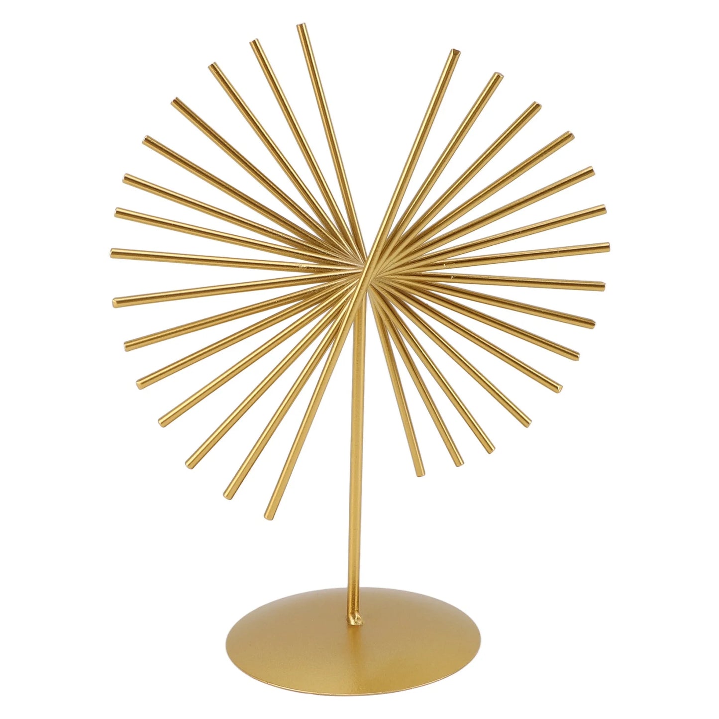 Hemasa Abstract Ornament Light Luxury Metal Geometric Lines Sculpture Decoration with Base for Home Livingroom Office