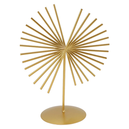 Hemasa Abstract Ornament Light Luxury Metal Geometric Lines Sculpture Decoration with Base for Home Livingroom Office