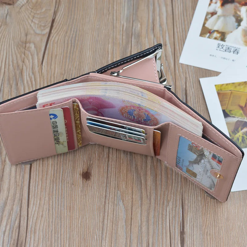 New Tassel Ladies Purses PU Leather Folding Multi Function Female Clutch Credit Card Holder Coin Purse Short Wallet for Women