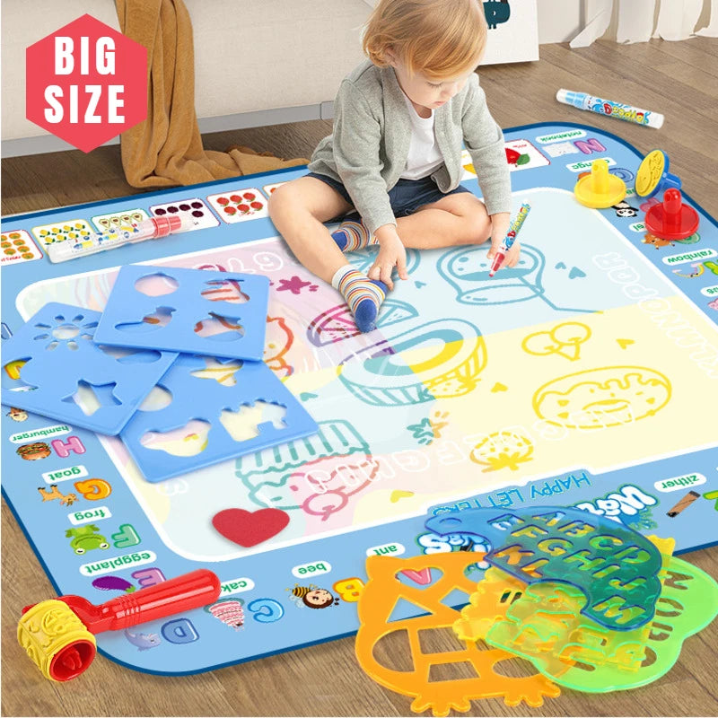 Hemasa 100x80CM Magic Water Drawing Mat Coloring / Painting Board Educational Toys Kids Gifts
