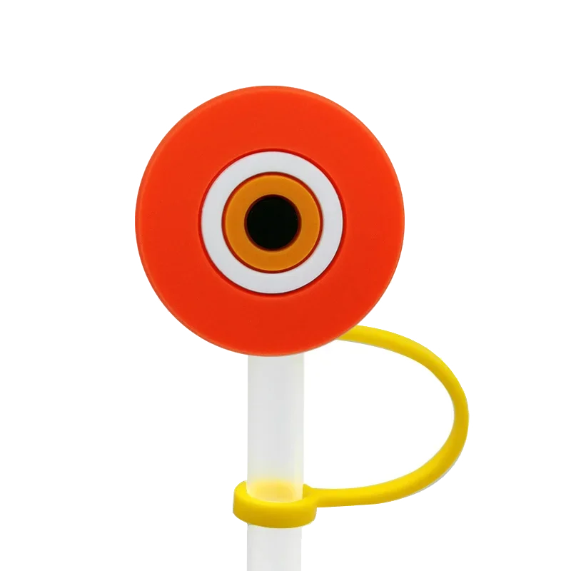 1/7PCS Silicone Colorful Evil Eyes Straw Cover,8mm Reusable Straw Topper Drinking Cup Accessories,Dustproof Straw Cap Gift