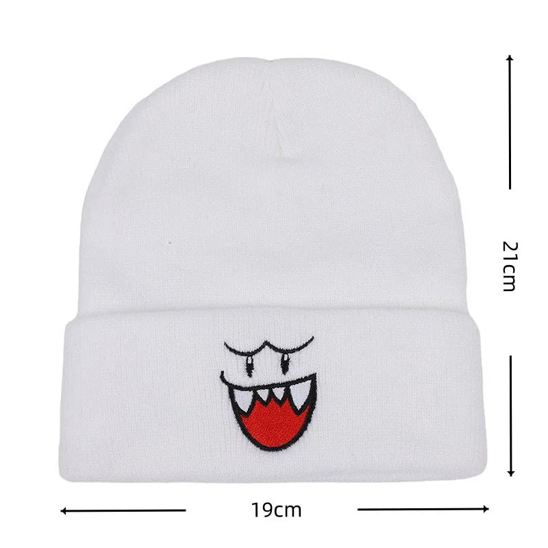 Tejesa Unisex Embroidered Knit Beanie Thickened Fleece Lined Winter Hat /Windproof Thermal Skull Cap For Men Women