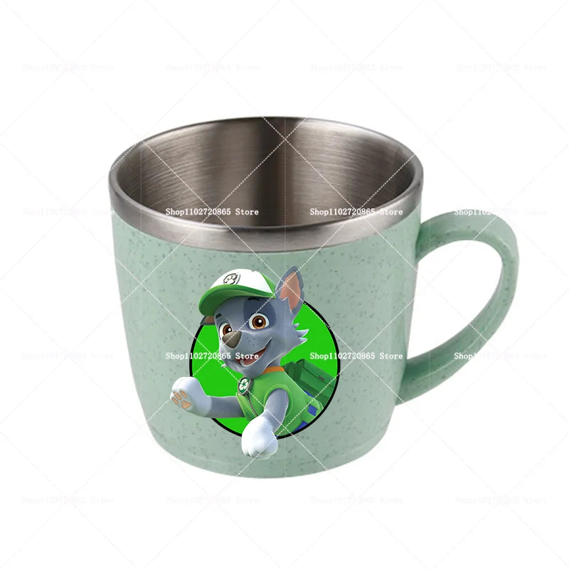 Paw Patrols Stainless Steel Water Cup Chase Skye Cute Anime Thermo Mug Kids Home Anti-drop Toothbrush Glass Child Birthday Gift