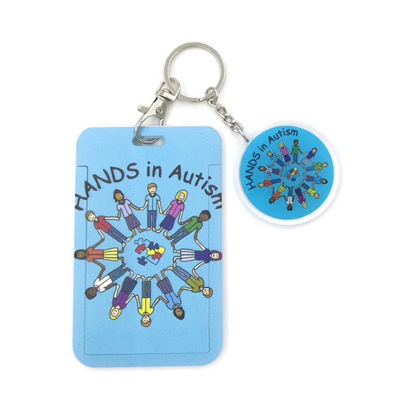 Autism Pattern Anime Lanyard Badge Holder ID Card Lanyards Mobile Phone Rope Key Lanyard Neck Straps Keychain Key Ring