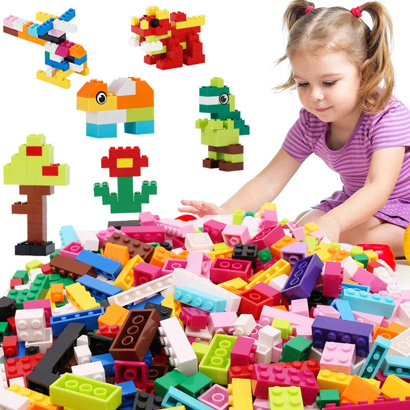 300 1000 Pieces DIY Creative Building Blocks Bulk Sets City Classic Bricks Assembly Brinquedos Educational Toys for Children