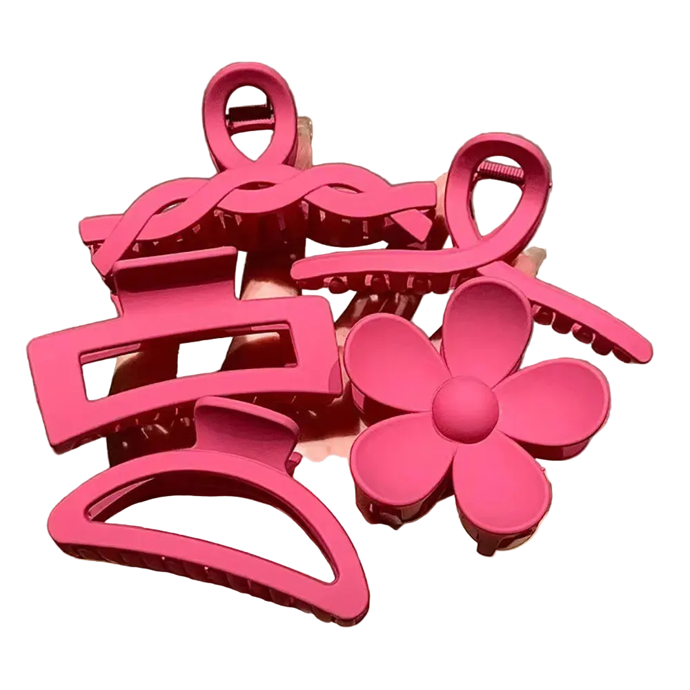 Tejesa 8Pcs/Set New Fashion Gradient Color Hair Clip Acrylic Sweet Girls Ponytail Flower Grabbed Hairpin Woman Headwear Accessories