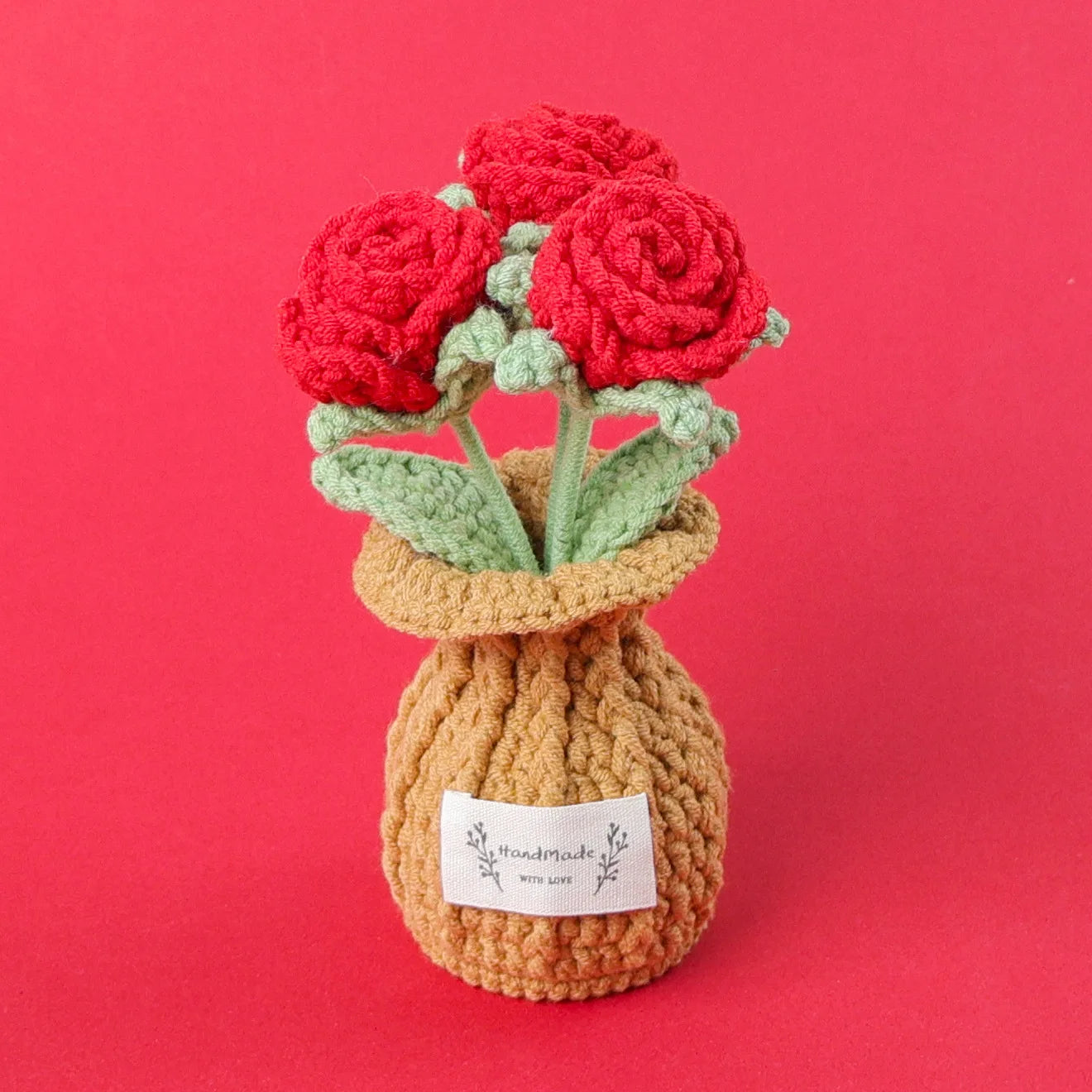 Hemasa Tulips Crochet Flowers with Kintted Potted Sunflowers /Handwoven Plant