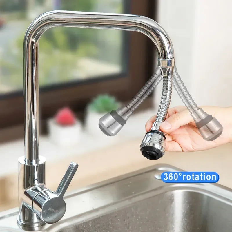 Hemasa Kitchen Gadgets 2 Modes 360 Rotatable Bubbler High Pressure Faucet Extender Water Saving pipe