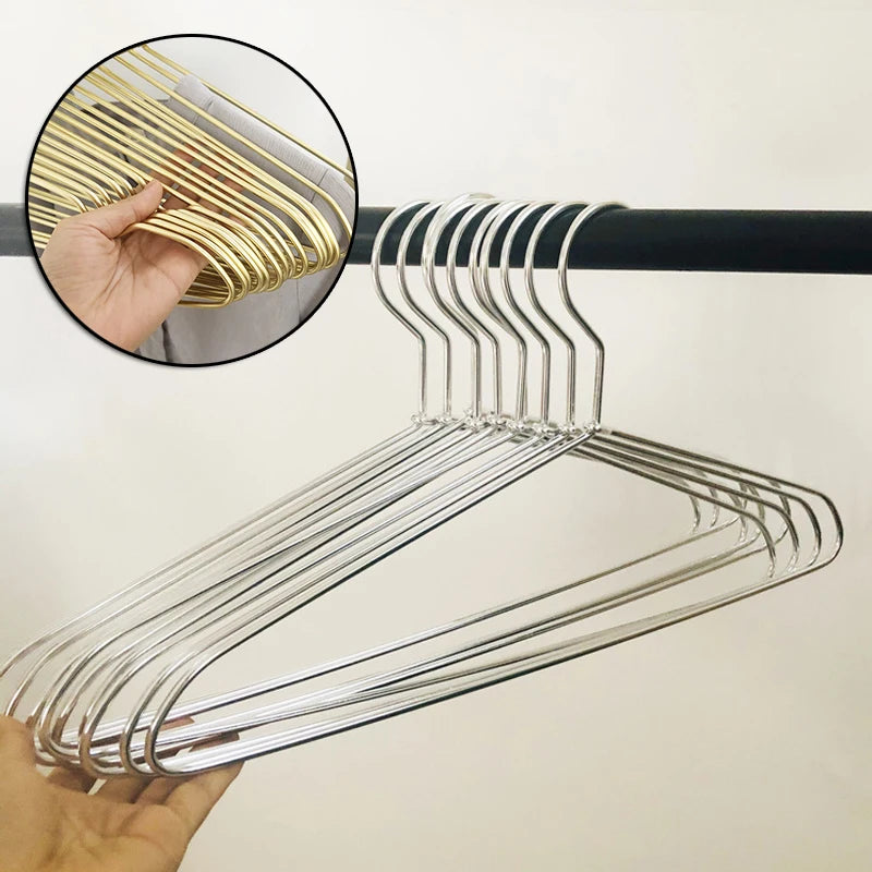 Tejesa 10pcs Silver/Gold Hanger For Clothes Aluminum Alloy Durable Clothes Hanger For Coats Skirts Pants Dress