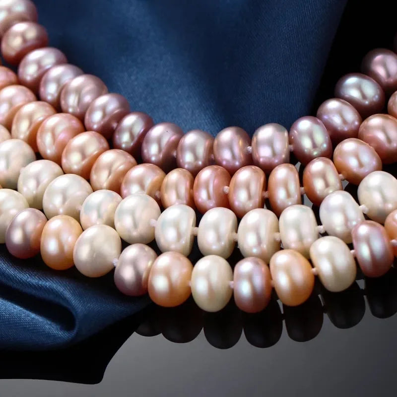 Dainashi 7-8mm Natural Stone Freshwater Tear Drop Pearl Bracelets for Women Girls Gifts 925 Sterling Silver Clasp Chain