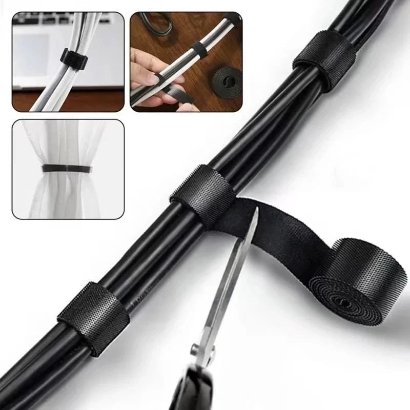 Tejesa 1/5M Cable Organizer Cable Management Wire Winder Tape Earphone Mouse Cord Management Ties Protector For iPhone Xiaomi Samsung