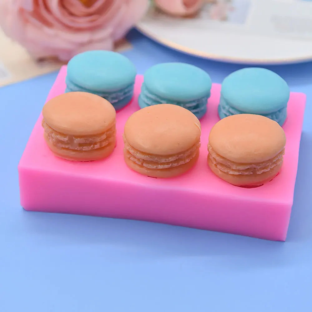 For Fun Macarone Candle Silicone Mold Scented Candles Soap Chocolate Dessert Mold for Baking Tool Candle Making Handmade Gift