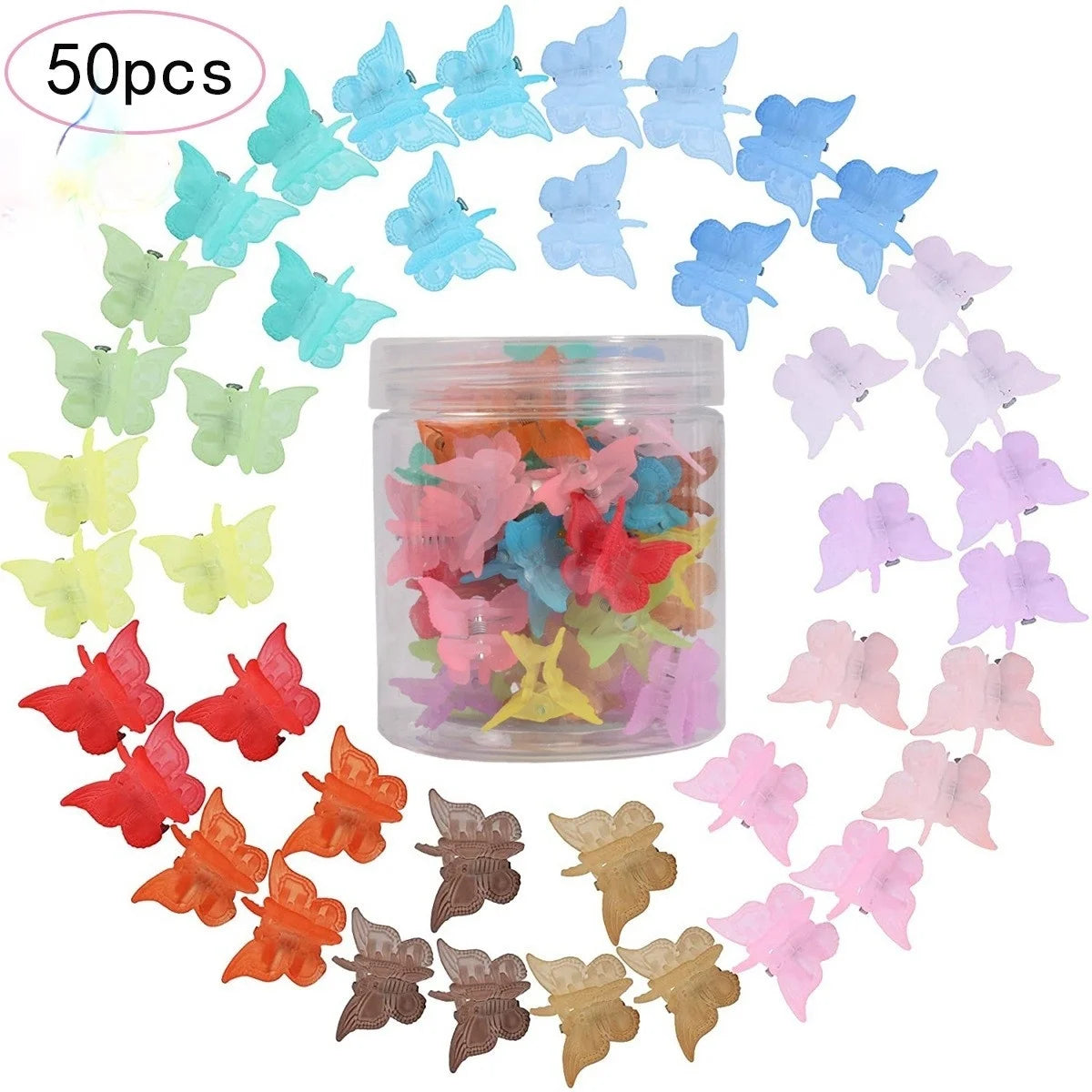 Glitter Mini Butterfly Hair Claw Clips, Sparkly Colorful Hair Accessories for Girls and Women - 90S Y2K Cute, Small, Tiny Clip I