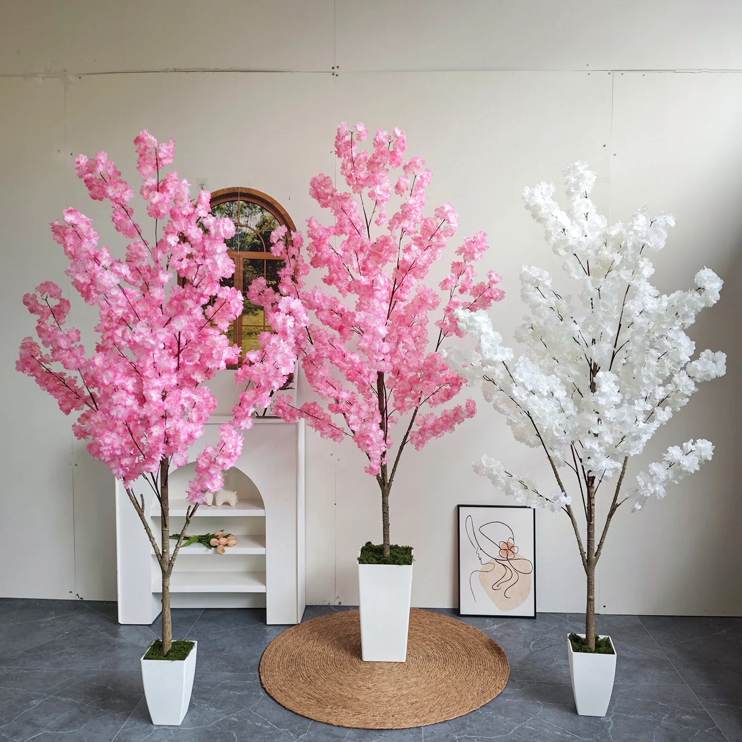Tejesa 160-210CM Artificial cherry blossom tree plant Indoor outdoor Ornament fake plant for home wedding party living room decoration