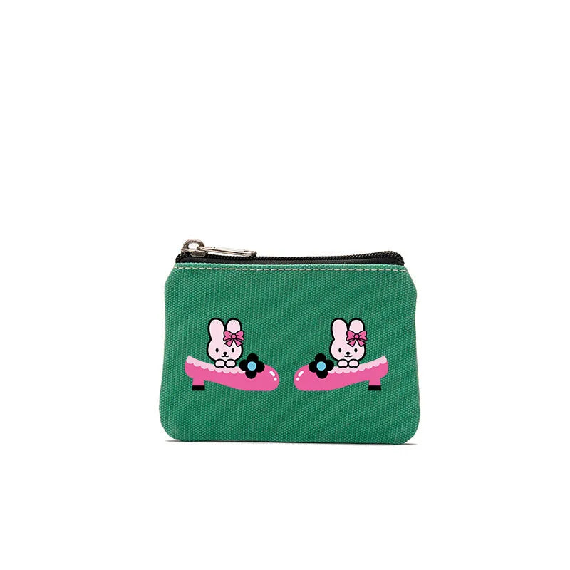 Cartoon Hellos Kittys Coin Purse Canvas Bag Card Bag Simple Fabric Coin Small Bag Cotton Storage Bags for Children's Gifts