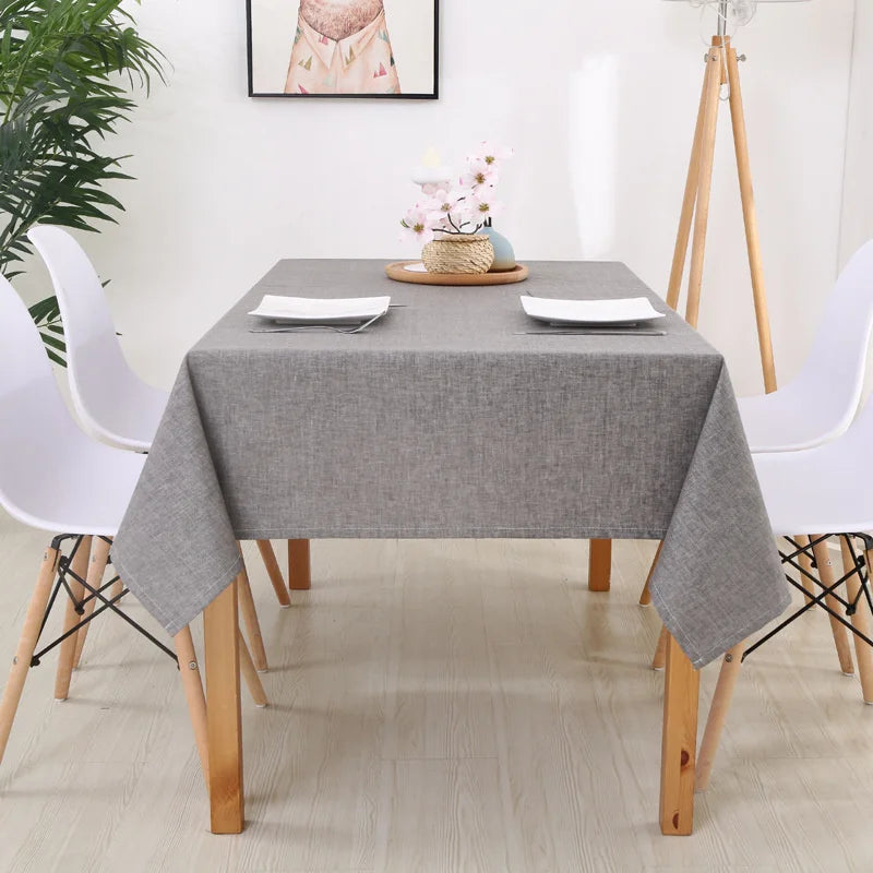 Tejesa Faux Linen Tablecloths Rectangle Washable Table Cloths Wrinkle Stain Resistant Table Cover Cloth for Kitchen Dining Room JAF040