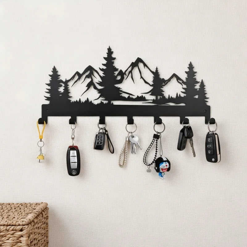 Tejesa 1-2PCS Easy Install Wall Mount Forest Key Hook  / Charming Metal Design for Towels, Hats & Purses | Stylish Entrance & Bathroom