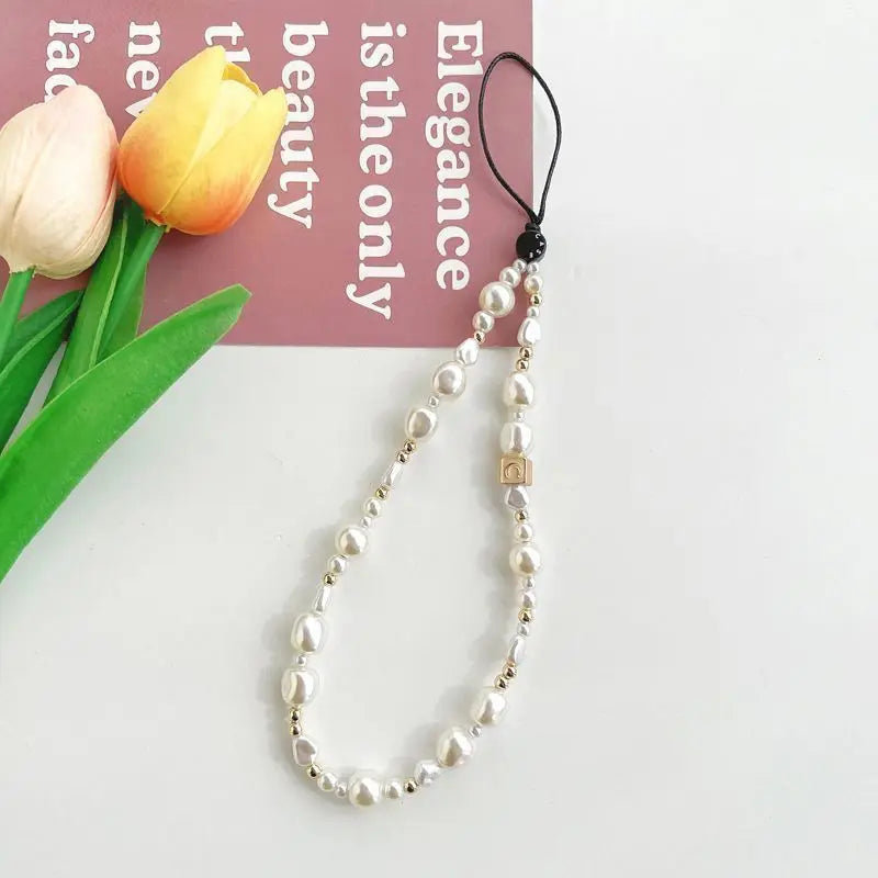 Durable Replacement Irregular Pearl Phone Chain DIY Hardware Handbag Straps Beaded Bag Chains