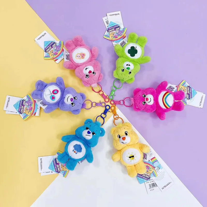 Tejesa Care Bears Plush Carebears Rainbown Bear Plush Anime Hobby Toy Keychain Bag with Sound Dolls Christmas Birthday Gifts