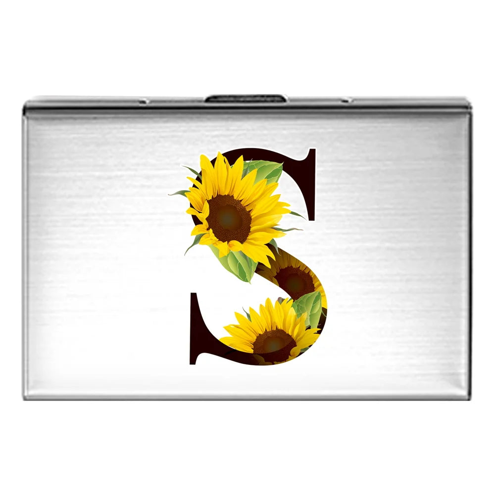 Card Holder RFID Blocking Aluminum Metal Slim Wallet Anti-scan Credit Card Holder Thin Case Small Wallet Flower Color Series
