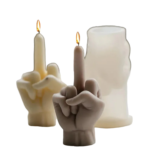 Hemasa 3D Middle Finger Silicone Candle Mold/ Aromatherapy Plaster Art Soap Resin Crafts Casting Molds Holiday Party Gifts