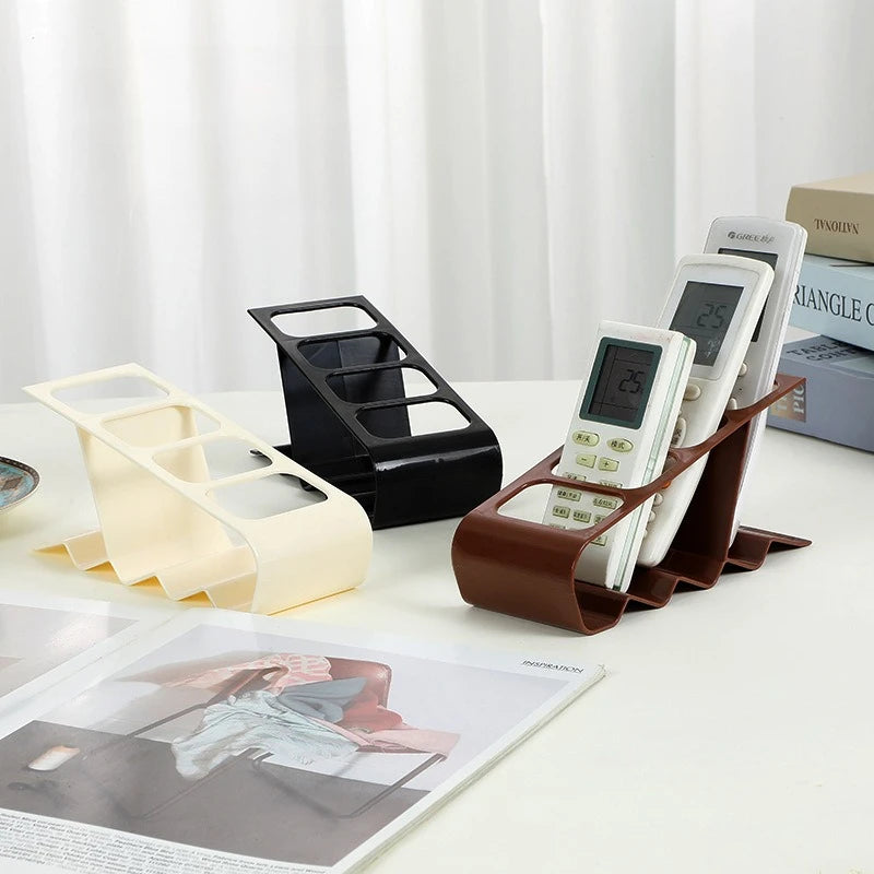 Remote Control Organizer Rack with Compartments Anti-slip Base Compact Storage for Tv Remotes and Mobile Devices