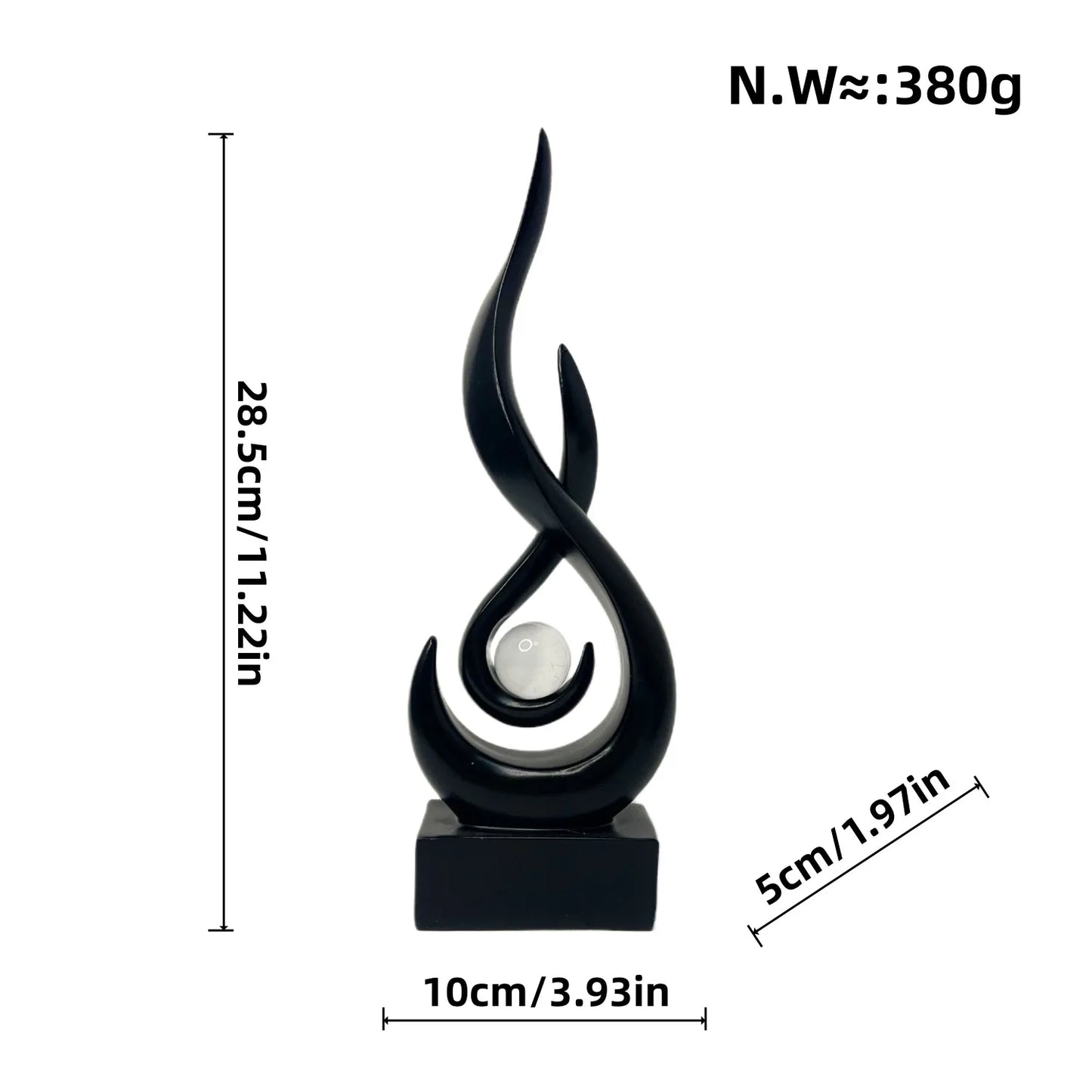 Luxury Flame Pearl Statue Office Living RoomTV Cabinet Wine Cabinet Sculpture Desk Ornament Study Office Home Interior Decor