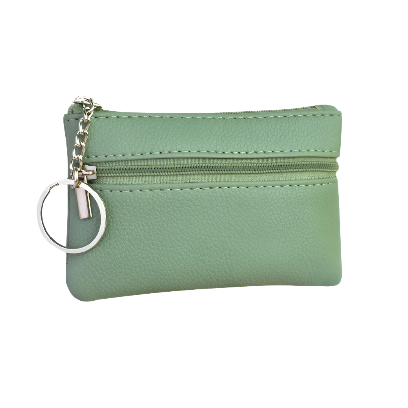 Hemasa Mini Multi-color PU Leather Small Coin Purse Light Top Layer  Zipper Key