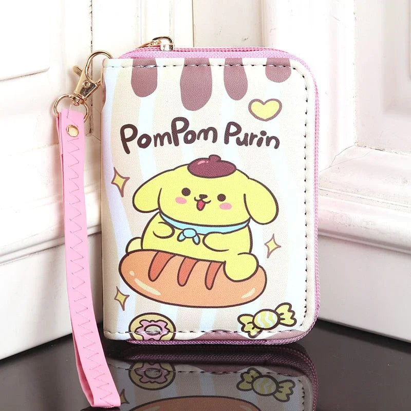 Cartoon Kuromi Short Version Waterproof Money Bag Zipper Coin Purse Multiple Card Slots Wallet Portable Decoration Girl Gift