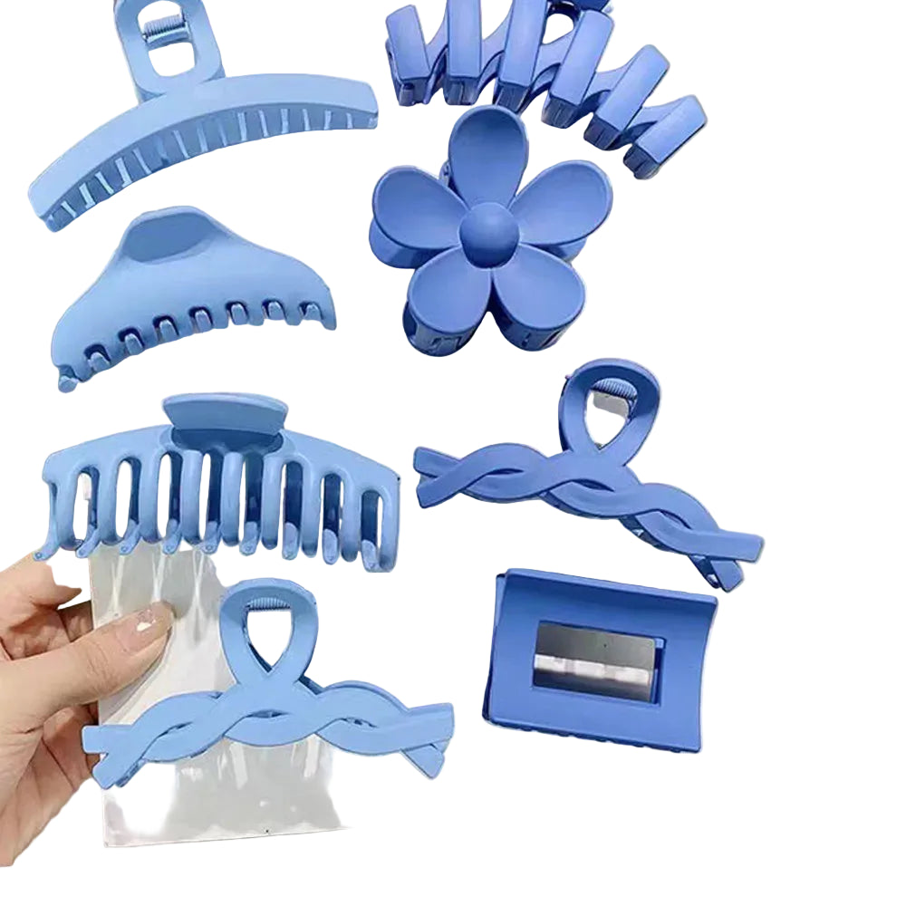Tejesa 8Pcs/Set New Fashion Gradient Color Hair Clip Acrylic Sweet Girls Ponytail Flower Grabbed Hairpin Woman Headwear Accessories