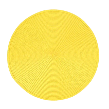 Hemasa Set of 6 Round Woven Non-slip Kitchen Placemat for Kitchen Dining Table European Style
