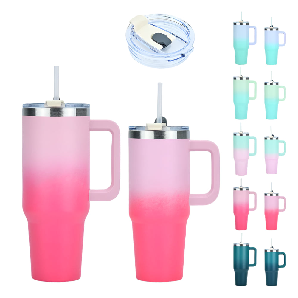 Hemasa 30OZ/ 40OZ Stainless Steel Thermos Bottle Large Insulated Cup Tumbler with Handle Straw Portable Sports Kettle Travel Car Ice Cup